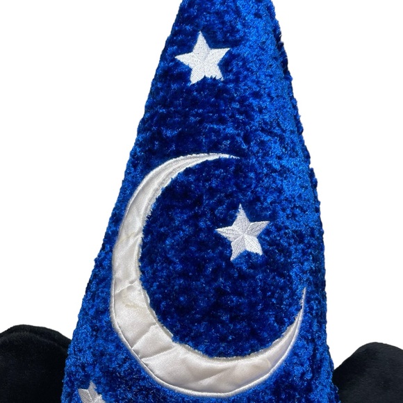 Authentic Disney Mickey Mouse Hat with Ears Blue Plush Fantasia Wizard Tall Cap - Picture 9 of 16